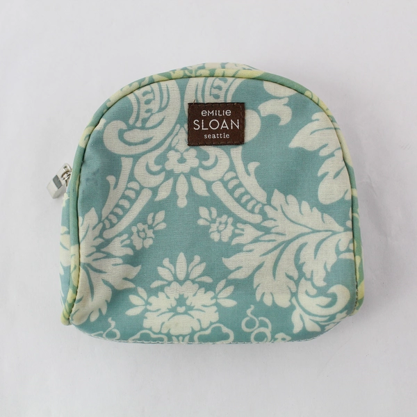 Set of 2 Emilie Sloan Seattle Blue Makeup & Perfume Pouches - Pre-owned