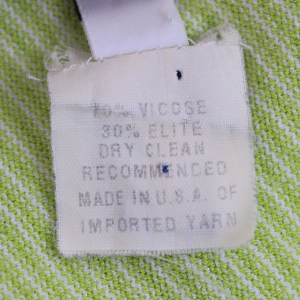 Margaret O'leary Lime Green Horizontal Strip Stretch Knit Top Women's Medium