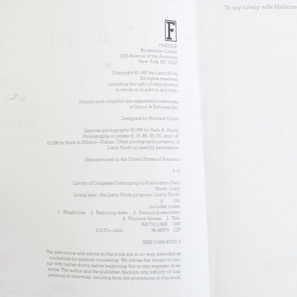 Living Lean by Larry North 1997 Paperback Plastic Cover Ex-Library Book