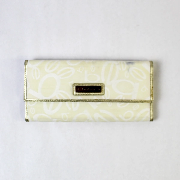 Bebe White Women's Folding Wallet - Pre-Owned with Stains, Chic Accessory