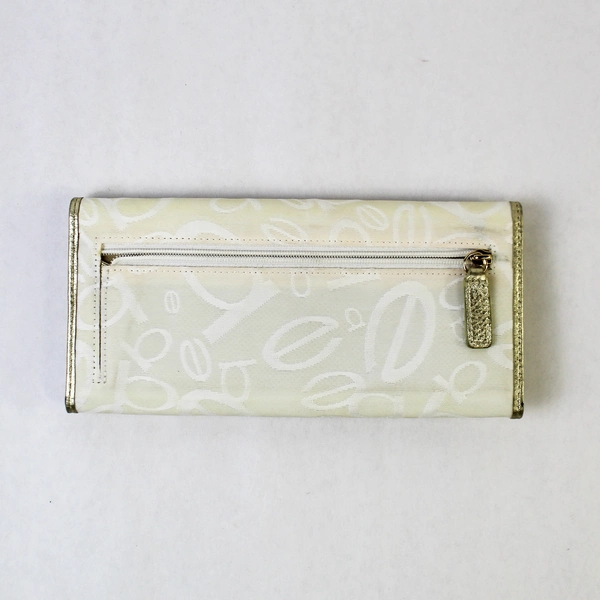 Bebe White Women's Folding Wallet - Pre-Owned with Stains, Chic Accessory
