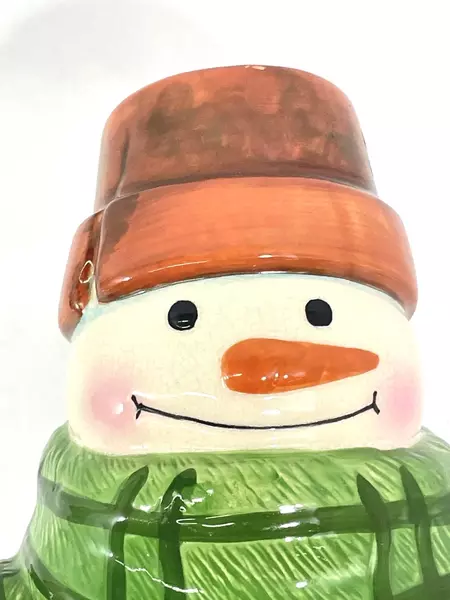 Hallmark Jan Karon Snowman Cookie Candy Dish - Pre-Owned, Crazing