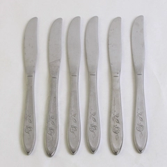 Lot of 6 Oneida Betty Crocker My Rose 8.5" Solid Dinner Knives Stainless