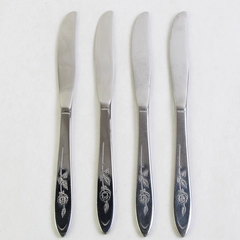 Lot of 4 Oneida Betty Crocker My Rose 8.5" Solid Dinner Knives Stainless
