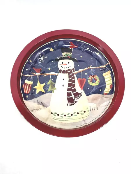 Lot of 2 Holiday Inspirations Christmas Cookie Snack Platters 10.5"