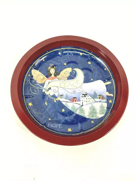 Lot of 2 Holiday Inspirations Christmas Cookie Snack Platters 10.5"