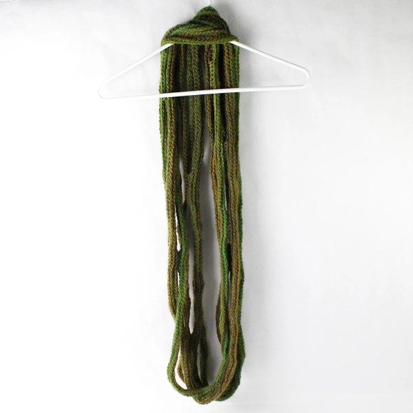 Unique Handmade Green Knit Tendril Scarf