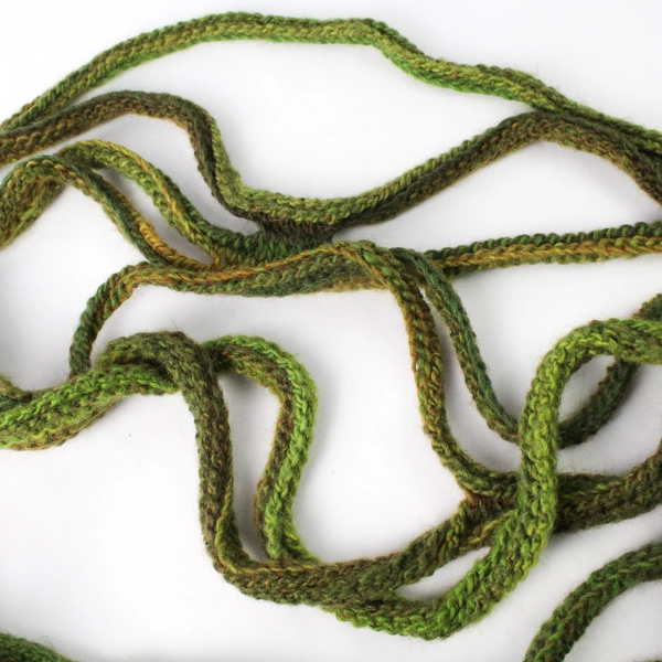 Unique Handmade Green Knit Tendril Scarf
