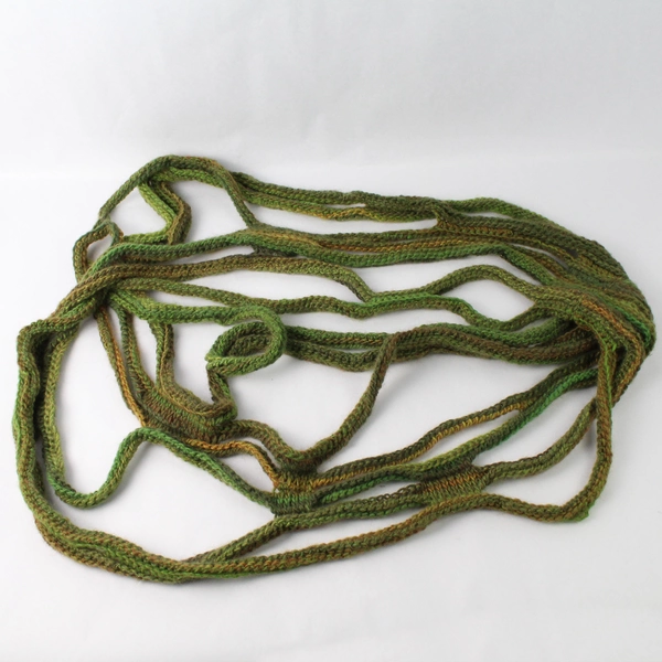 Unique Handmade Green Knit Tendril Scarf