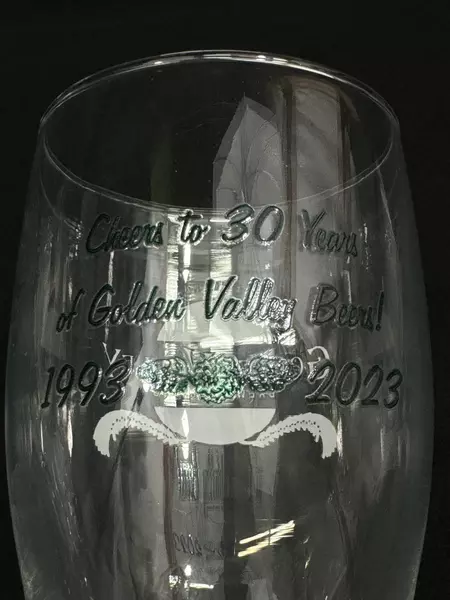 Golden Valley Brewery 30th Anniversary Crystal Beer Glass - Pre-owned