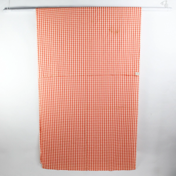 Vintage JCPenney Fashions Orange Yellow and White Plaid Fabric 45" x 7 Yds Flaw