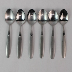 Lot of 6 Cambridge Silver Crescent Teaspoons 6 3/8" Stainless Steel