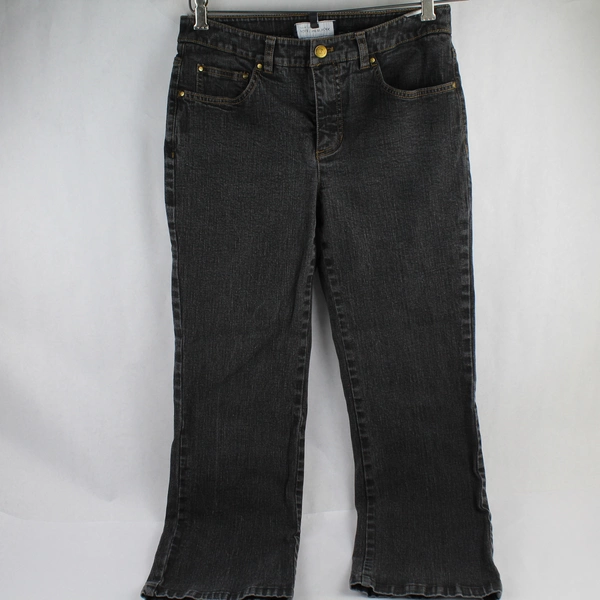 Jones New York Women's Stretch Black Jeans Size 6 Mid Rise Straight Leg