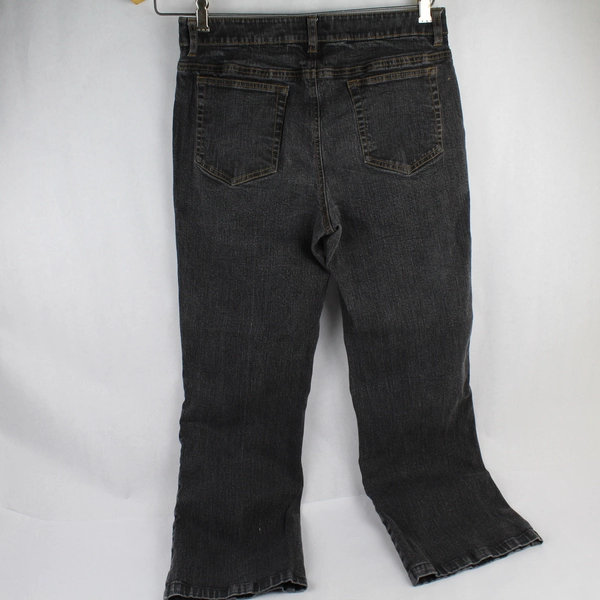 Jones New York Women's Stretch Black Jeans Size 6 Mid Rise Straight Leg