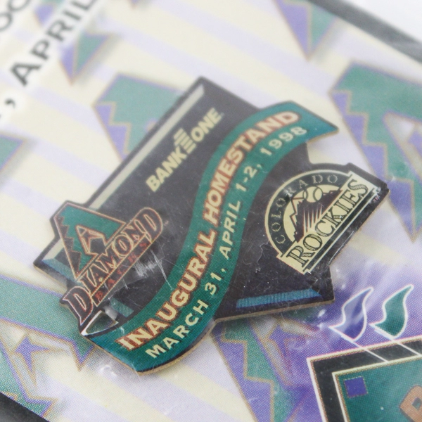 '98 Bank One Ballpark Arizona Diamondbacks vs Colorado Rockies Collector Pin 1/4