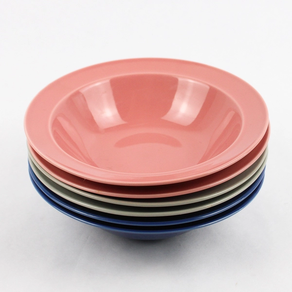 Set Of 6 Newoor Stoneware Cereal Bowls 2 Each Pink Gray And Blue Japan