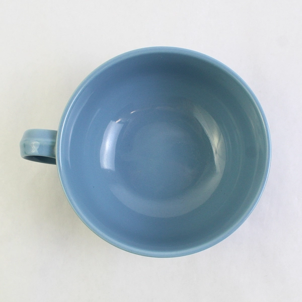 Blue Stoneware Soup Mug With Handle 5.5 Inch Diameter