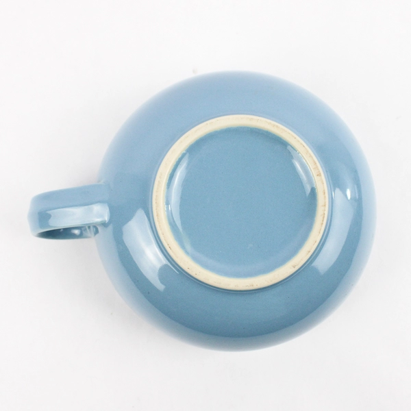 Blue Stoneware Soup Mug With Handle 5.5 Inch Diameter