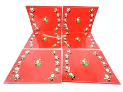 Set of 6 Vintage Hallmark Christmas Placemats Santa Design Laminated