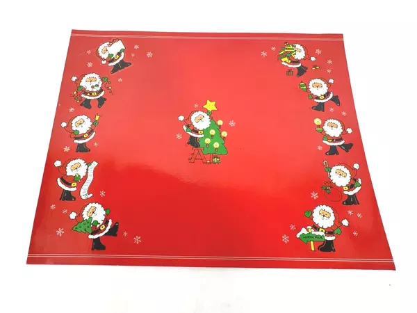 Set of 6 Vintage Hallmark Christmas Placemats Santa Design Laminated