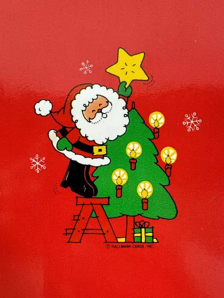 Set of 6 Vintage Hallmark Christmas Placemats Santa Design Laminated