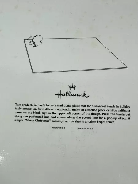 Set of 6 Vintage Hallmark Christmas Placemats Santa Design Laminated