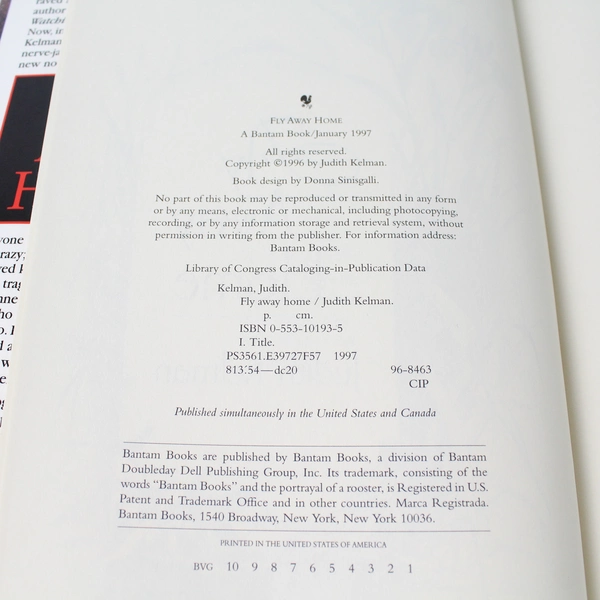 Fly Away Home by Judith Kelman 1996 Hardcover