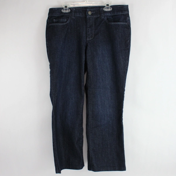 Christopher & Banks Women's Dark Blue Mid Rise Straight Leg Jeans Size 4