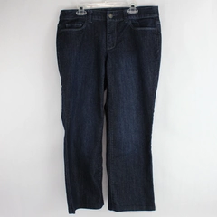 Christopher & Banks Women's Dark Blue Mid Rise Straight Leg Jeans Size 4