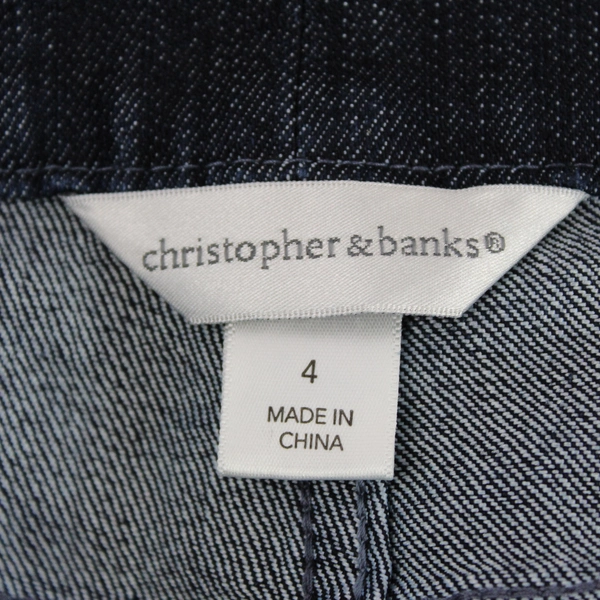 Christopher & Banks Women's Dark Blue Mid Rise Straight Leg Jeans Size 4