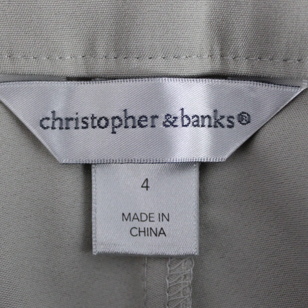 Christopher & Banks Women's Beige Straight Leg Dress Pants Slacks Size 4 