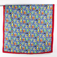 Handmade Fleece Throw Blanket Multicolor Animal School Theme 46" x 54"