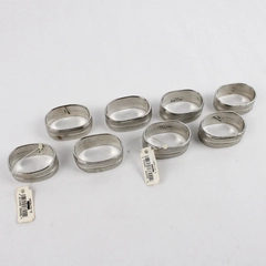 Set of 8 Mervyn's Silver Tone Metal Napkin Rings