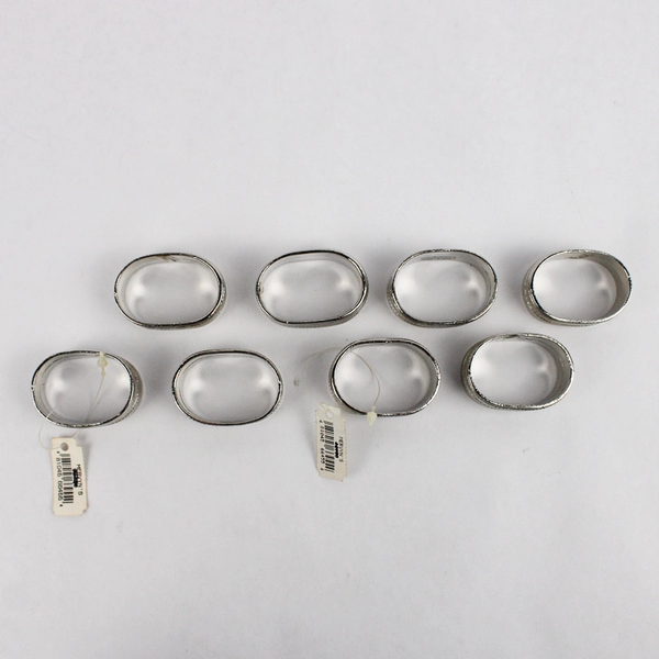 Set of 8 Mervyn's Silver Tone Metal Napkin Rings