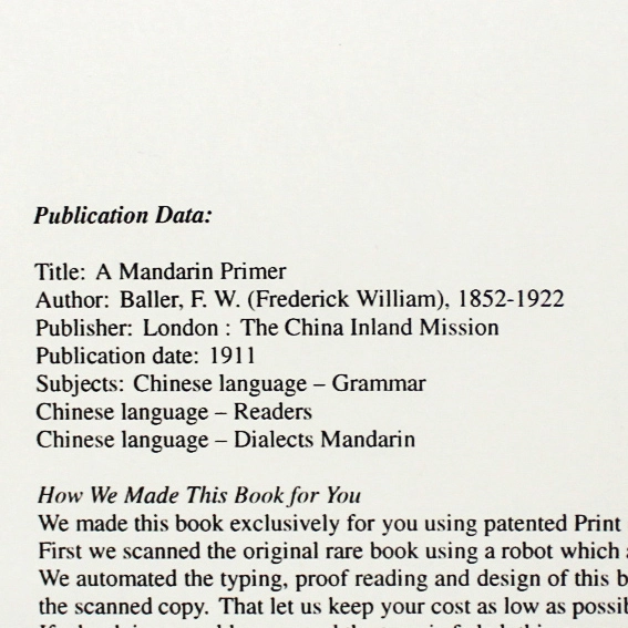 A Mandarin Primer by Frederick W. Baller 2010 Paperback Good Condition