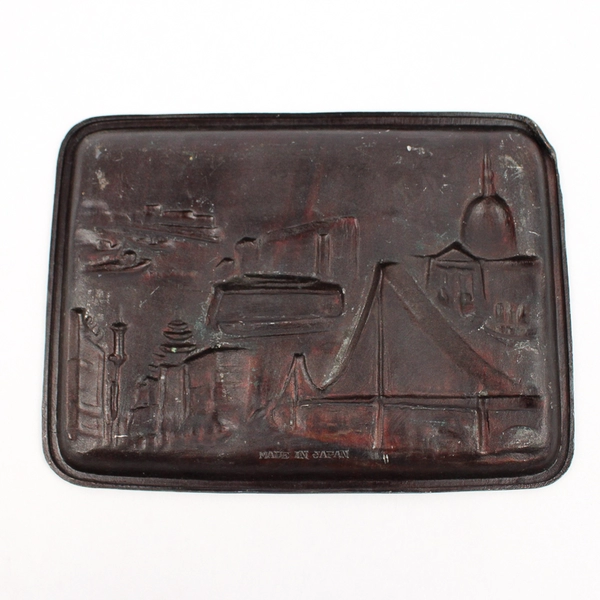 Vintage San Francisco California Metal Souvenir Tray Made in Japan Flawed