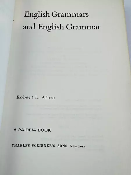 English Grammars and English Grammar by Robert L. Allen 1972 Paperback 