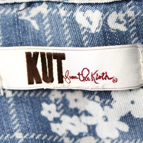 Kut From The Kloth Women's Blue Long Sleeve Floral Button Up XS