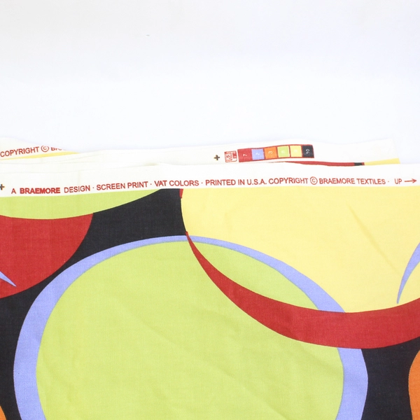 Vintage Braemore Textiles Abstract Geometric Print Fabric 56" x 3+ Yds