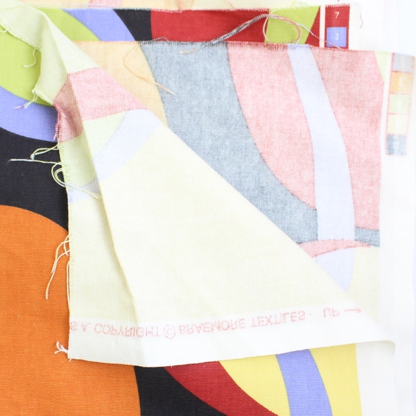 Vintage Braemore Textiles Abstract Geometric Print Fabric 56" x 3+ Yds