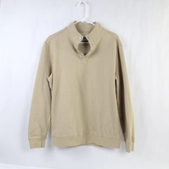 Goodfellow & Co Men's Beige Sweater Medium 3/4 Closure Long Sleeves