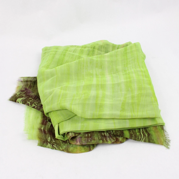 Green and Purple Chiffon Fabric 42" x 6 1/2 Yds