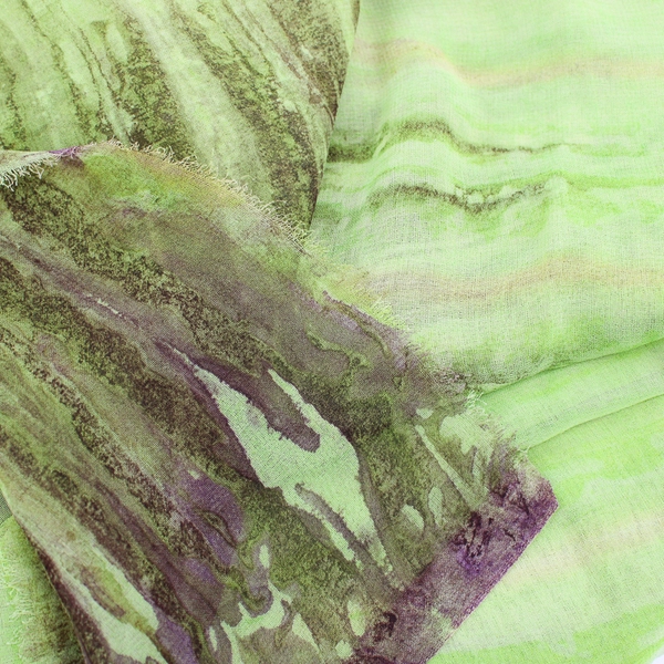 Green and Purple Chiffon Fabric 42" x 6 1/2 Yds