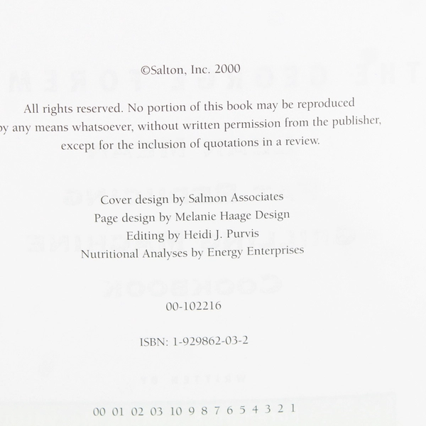 George Foreman Lean Mean Fat Reducing Grilling Machine Cookbook 2000 PB