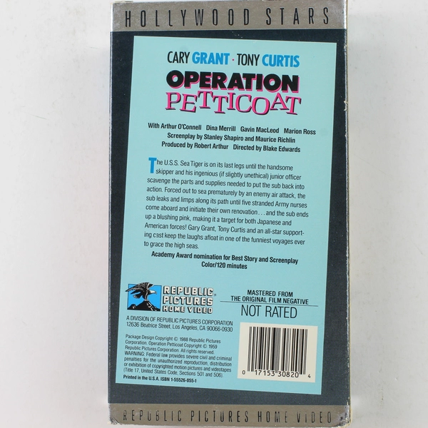 Operation Petticoat VHS 1988 Cary Grant Tony Curtis Comedy Classic Pre-Owned