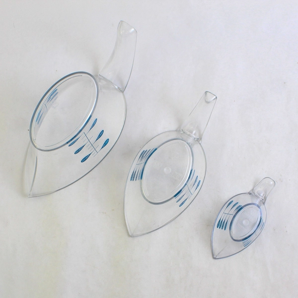 Set of Trudeau Clear Plastic Measuring Cups 1/4 to 2 Cups