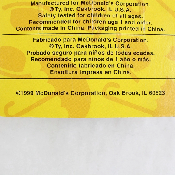 Set of 4 NIB 1999 Ty Beanie Babies Ronald McDonald House Charities Bears