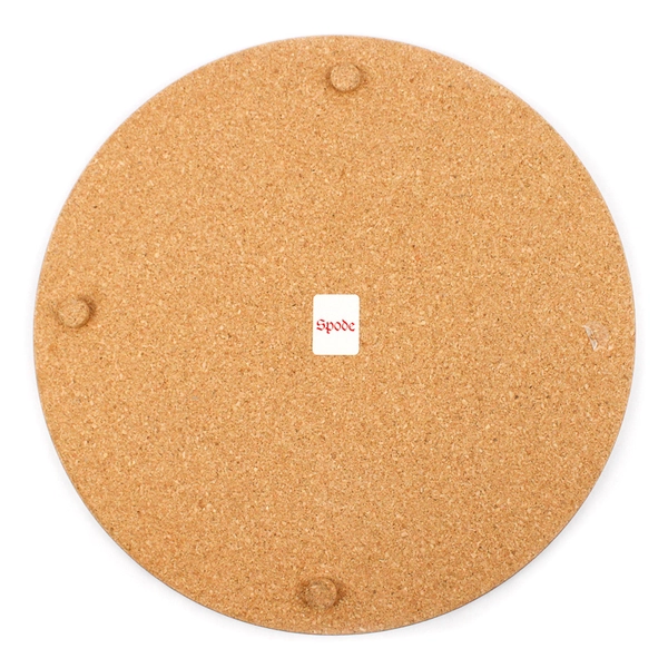 Vintage Spode Christmas Tree Trivet 10" Round Cork Backed 