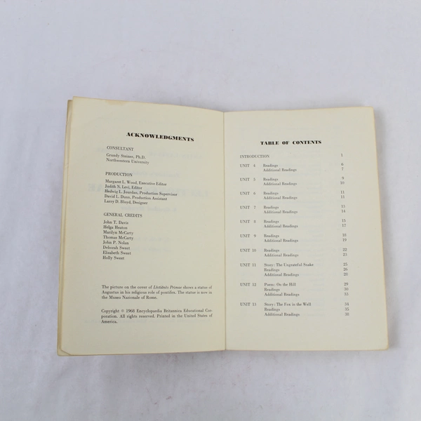 Lectiones Primae Teacher's Guide Level One A Graded Reader 1968 - Pre-Owned