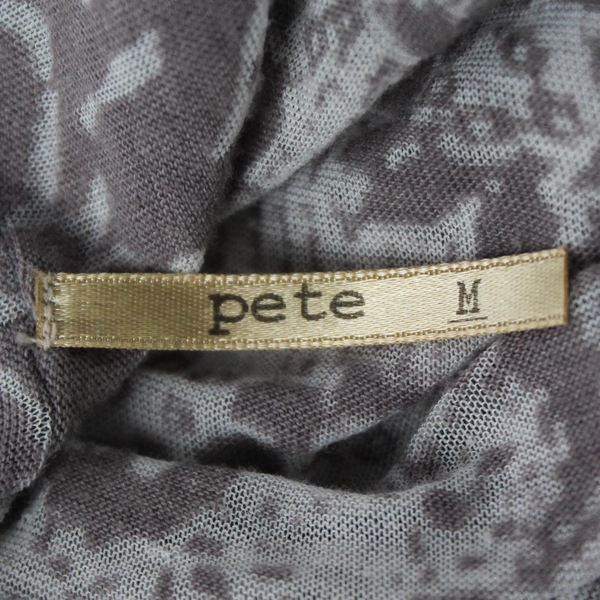 Pete Sheer Taupe Floral Patterned Button-Front Hoodie Women's Medium